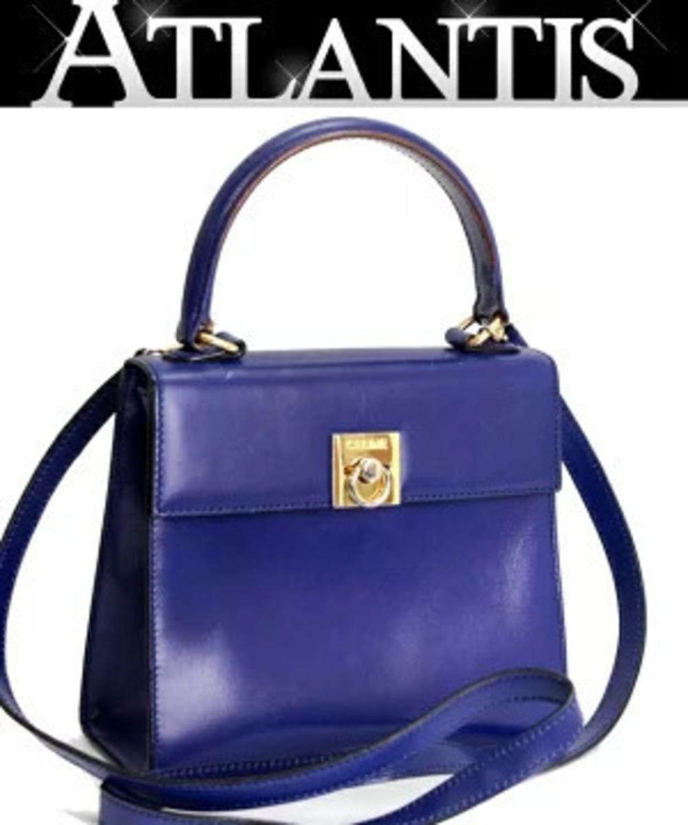 Celine Gancini Bag Blue Leather